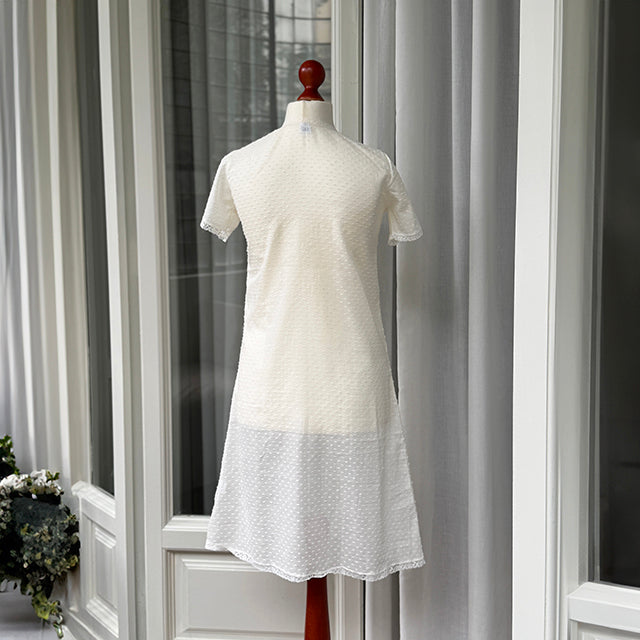 SOFIA NIGHTGOWN - WHITE PLUMETIS