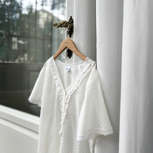 SOFIA NIGHTGOWN - WHITE PLUMETIS