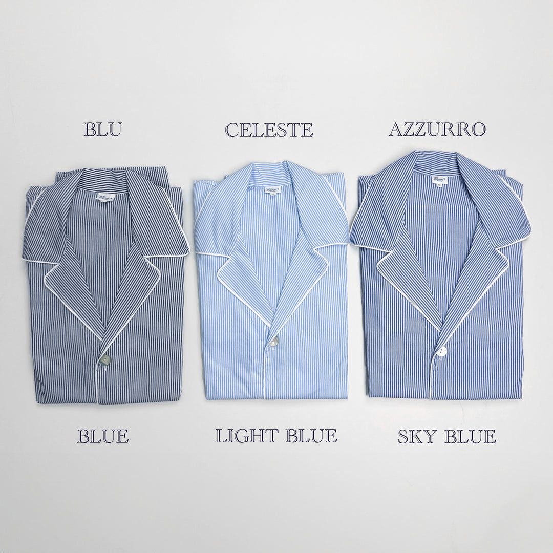 STRIPED PYJAMA SKY BLUE - MAN