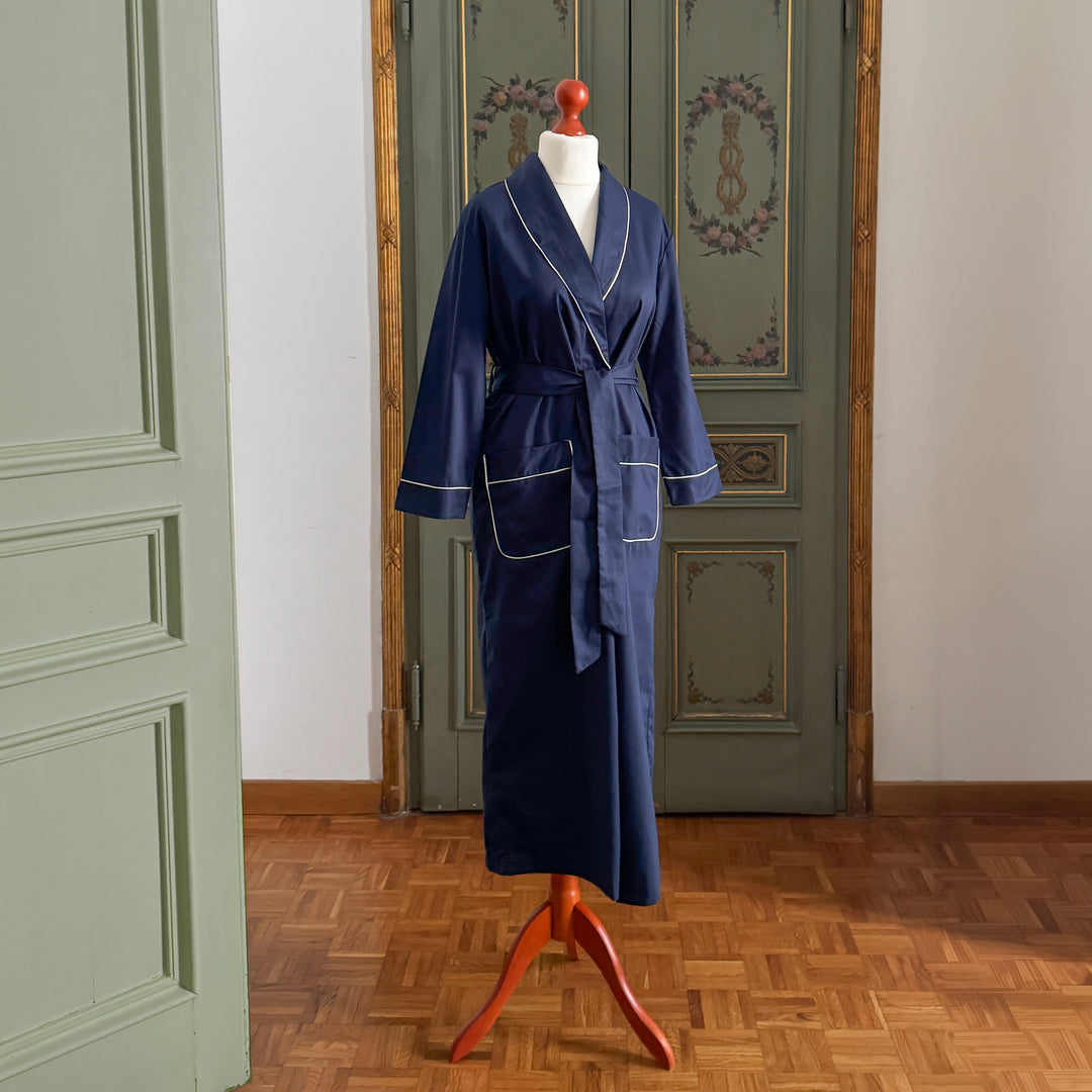 EMILY DRESSING GOWN - BLUE NAVY