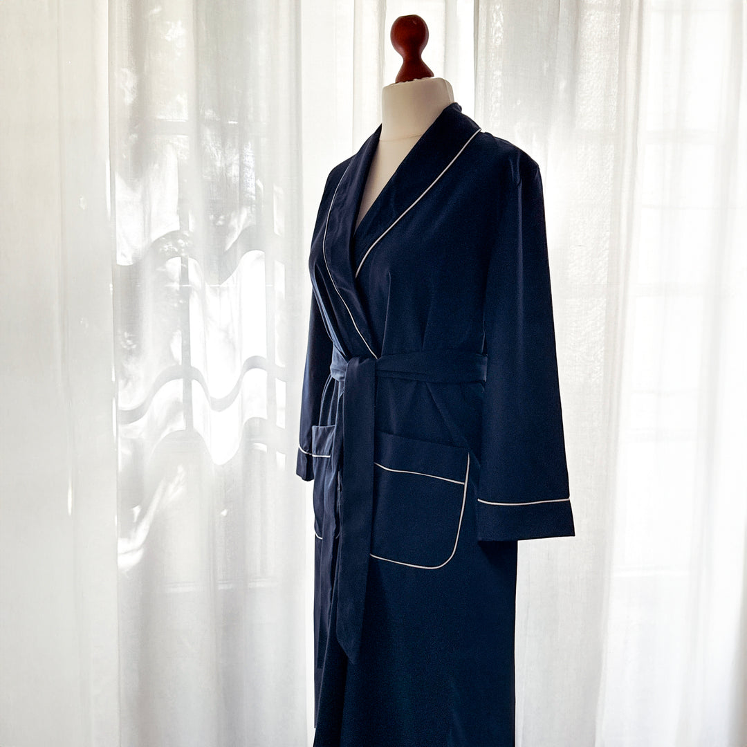 EMILY DRESSING GOWN - BLUE NAVY