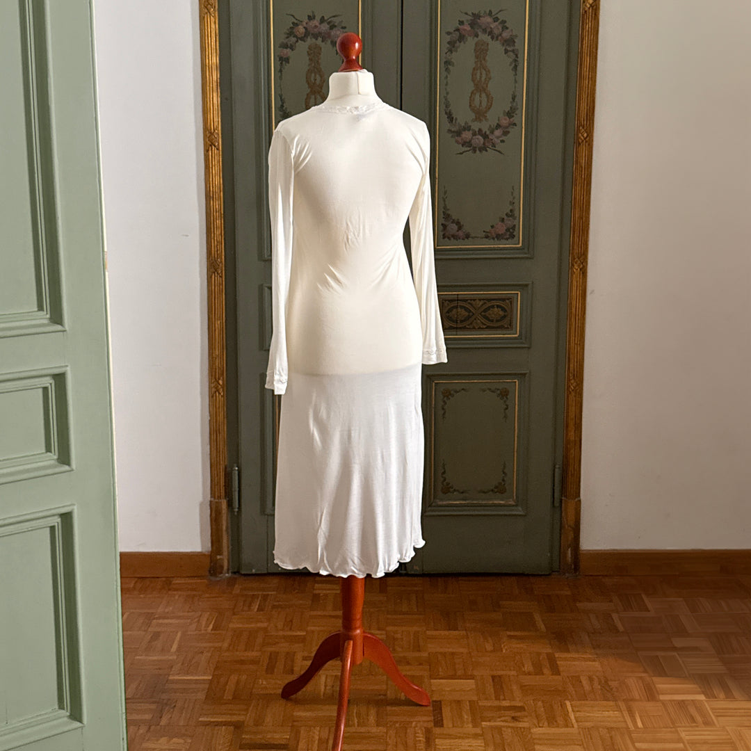 GEMMA NIGHTGOWN LONG SLEEVES - WHITE