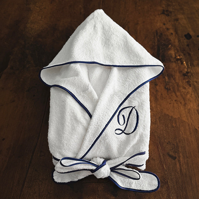 BATHROBE - WHITE/NAVY