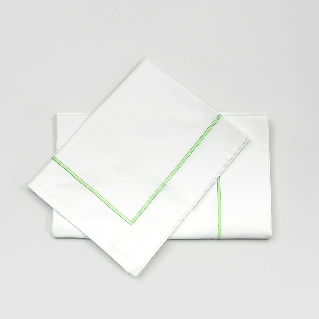 CORDONETTO BED SET - WHITE/GREEN