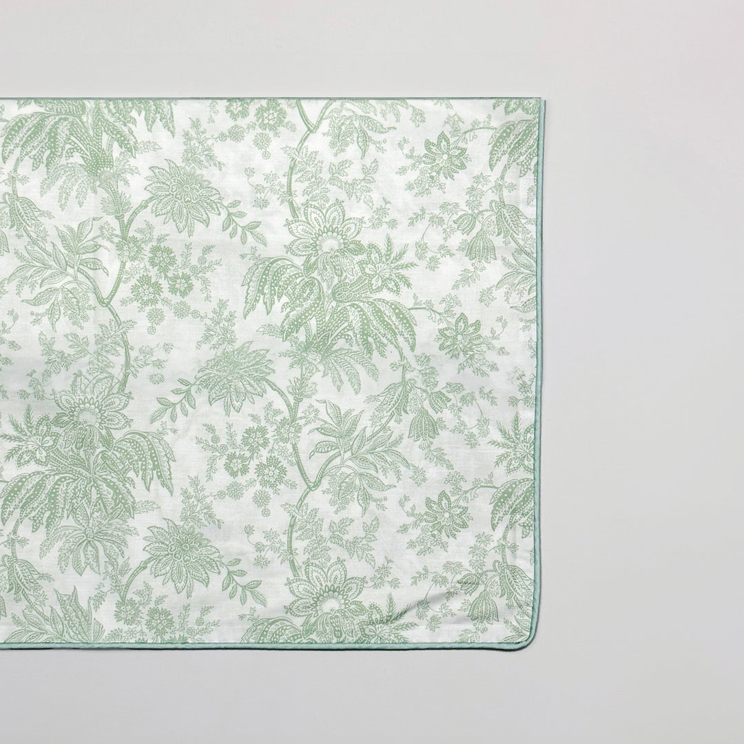 DUVET COVER SET LEAVES - GREEN