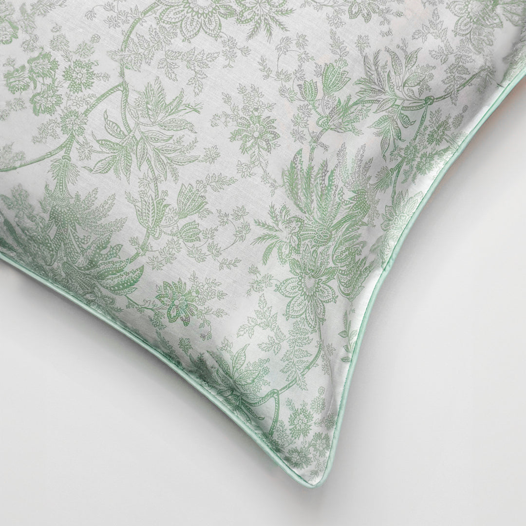 DUVET COVER SET LEAVES - GREEN