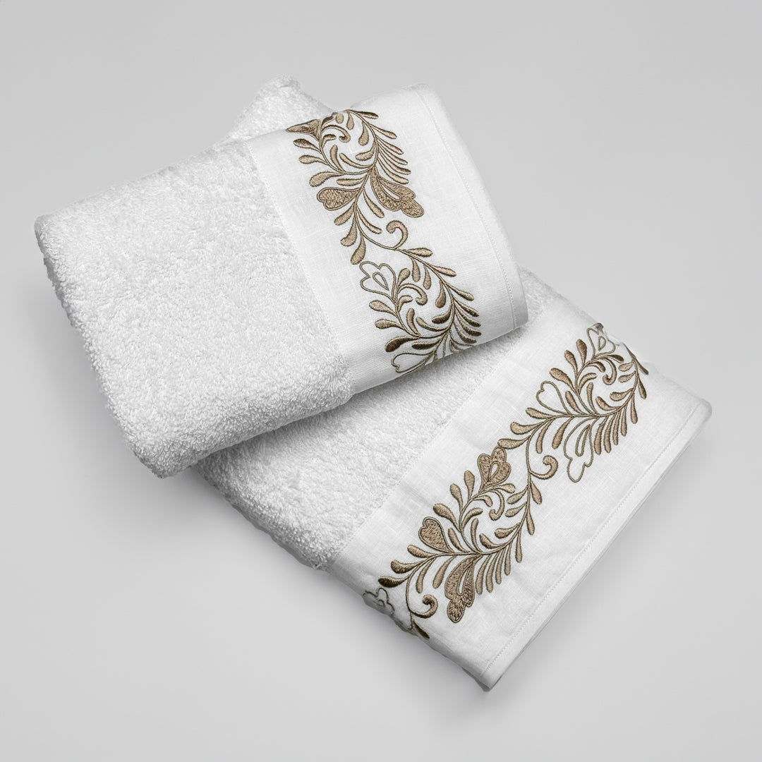 AREALE TOWEL SET - WHITE/BEIGE