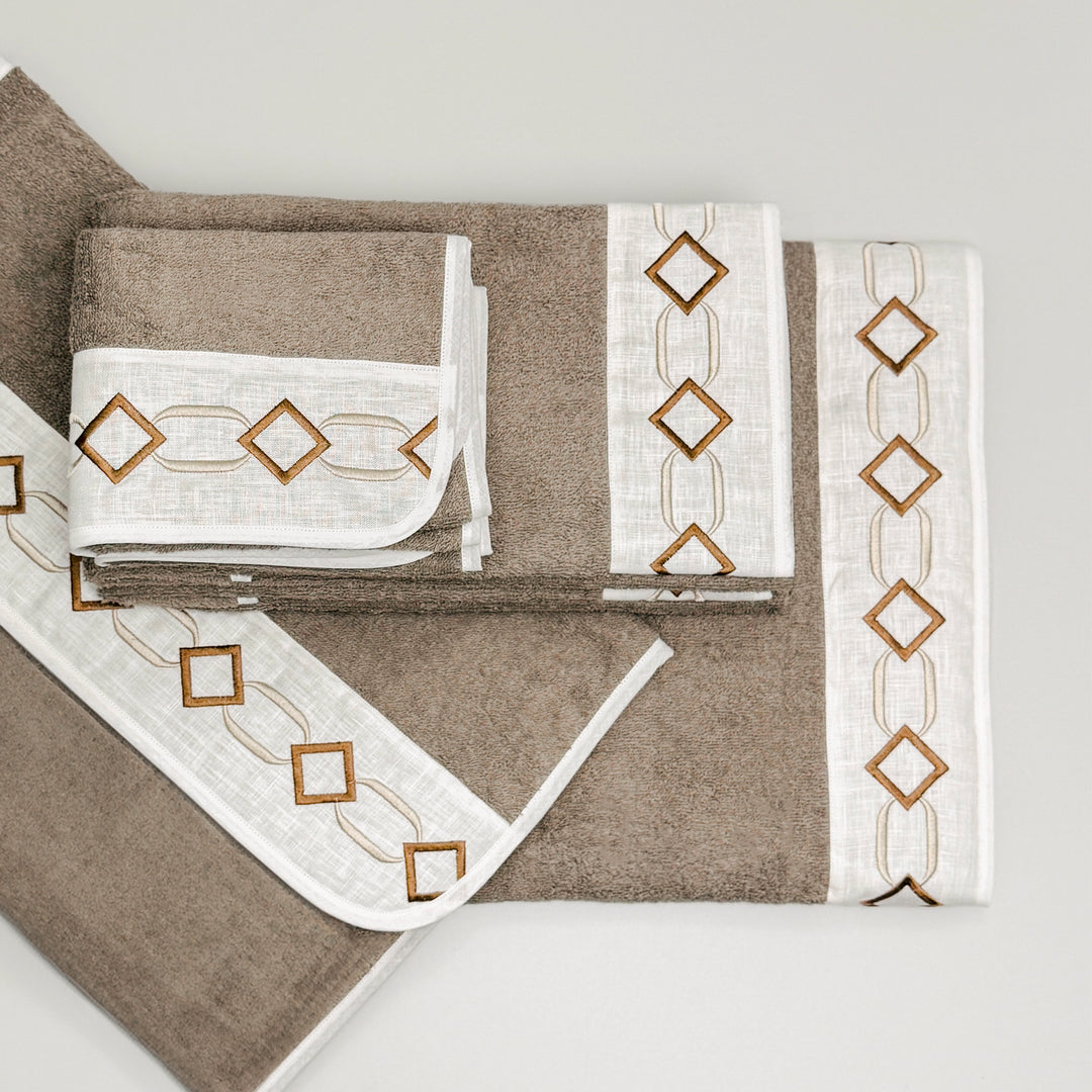 LAURA FULL BATH SET - BROWN