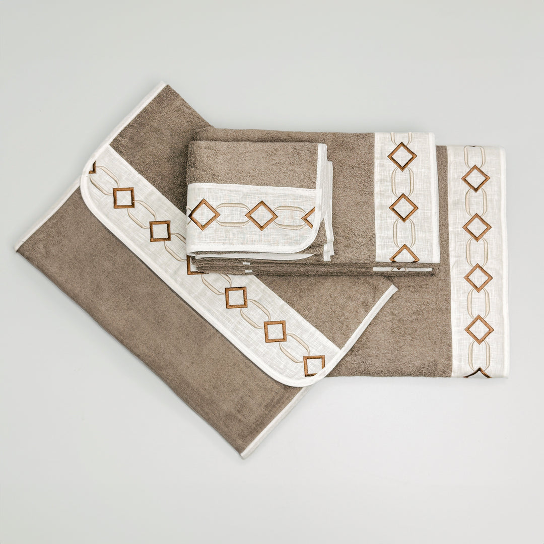 LAURA FULL BATH SET - BROWN