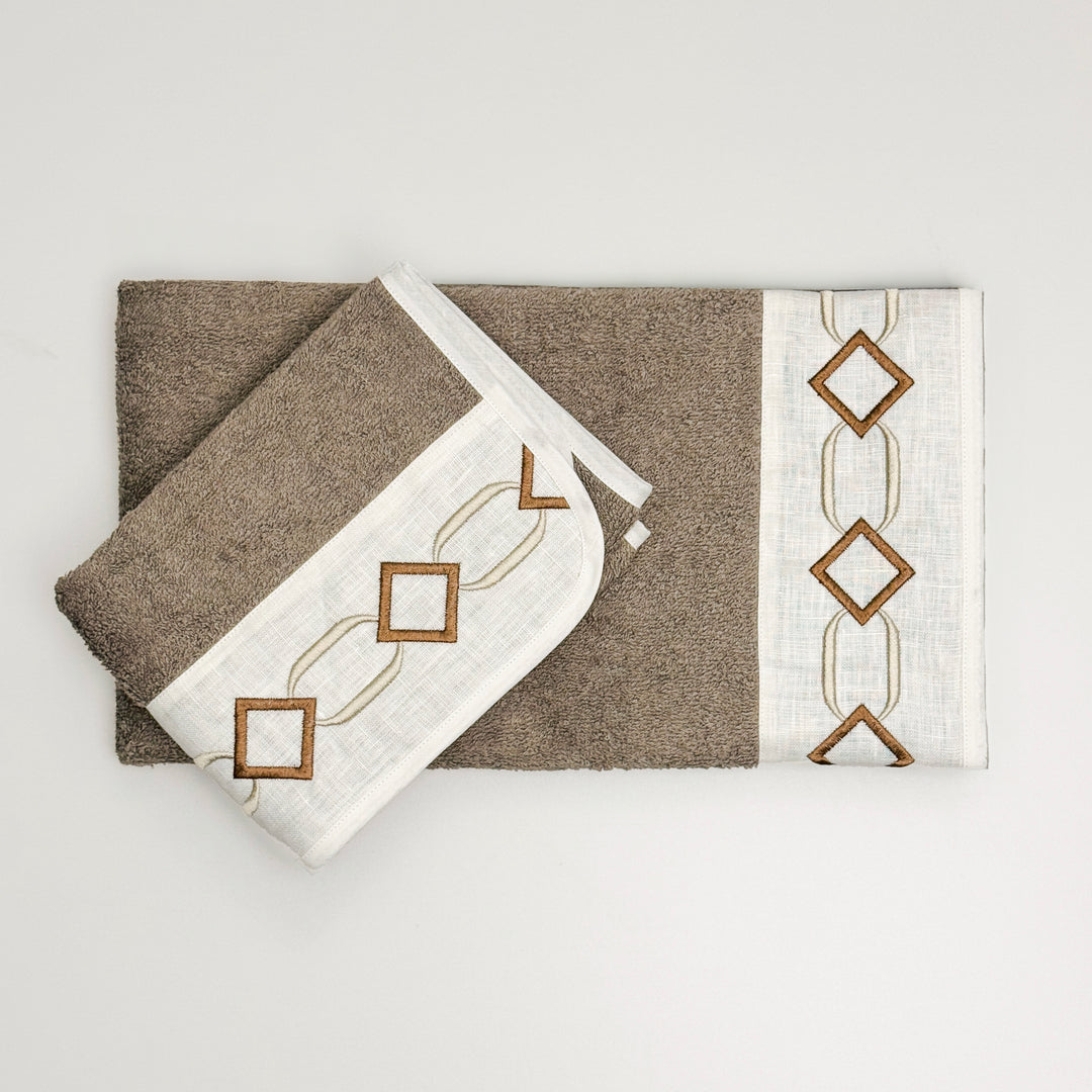 LAURA FULL BATH SET - BROWN