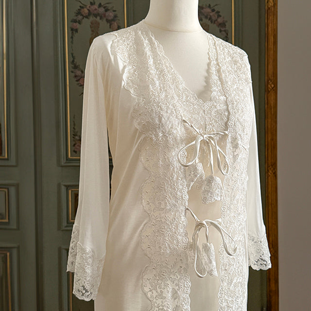 DILETTA DRESSING GOWN - CREAM