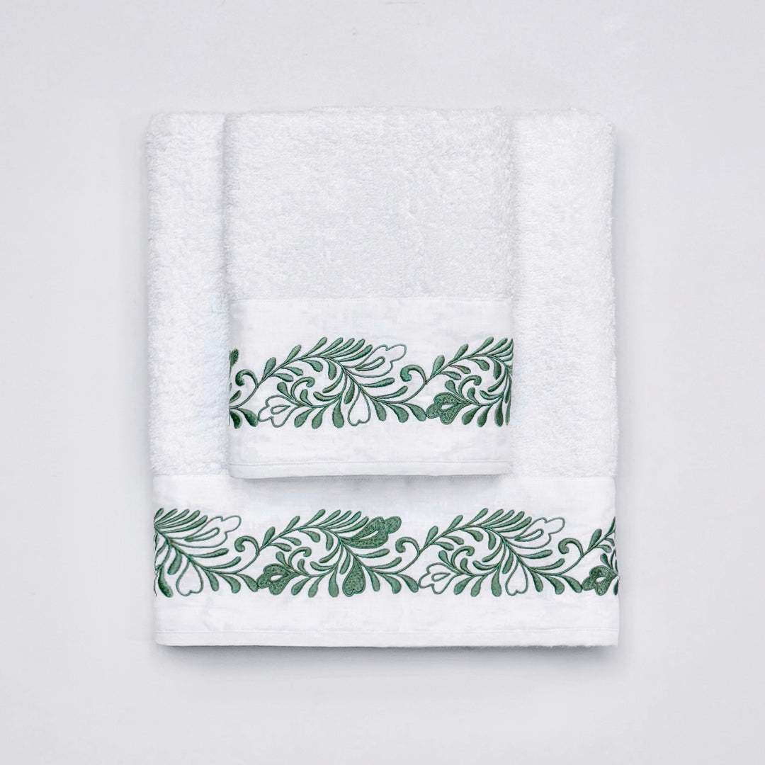 AREALE FULL BATH SET - WHITE/GREEN