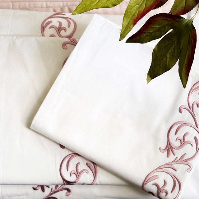 BED SET WHITE/PINK - ALTHEA