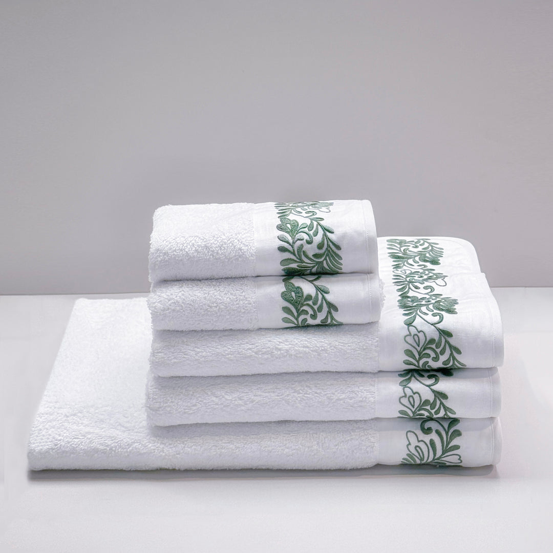 AREALE FULL BATH SET - WHITE/GREEN