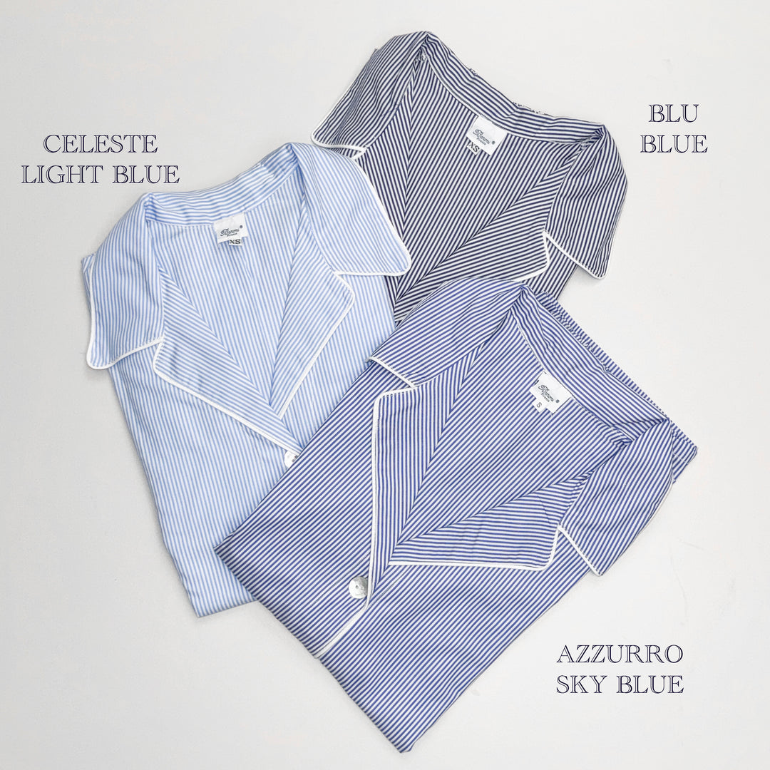 STRIPED PYJAMA LIGHT BLUE - WOMAN