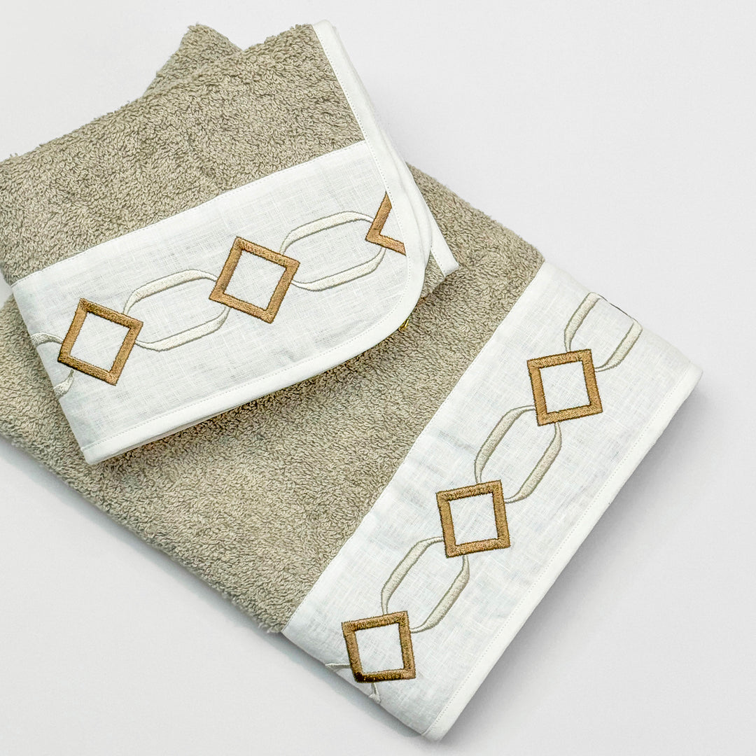 LAURA TOWEL SET - BEIGE