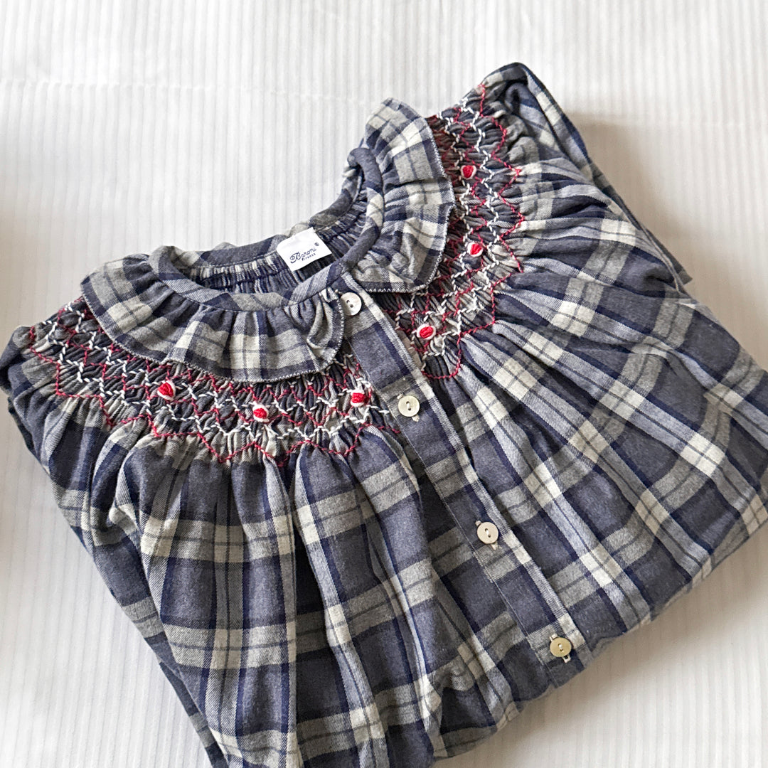 NORMA NIGHTGOWN - BLUE TARTAN