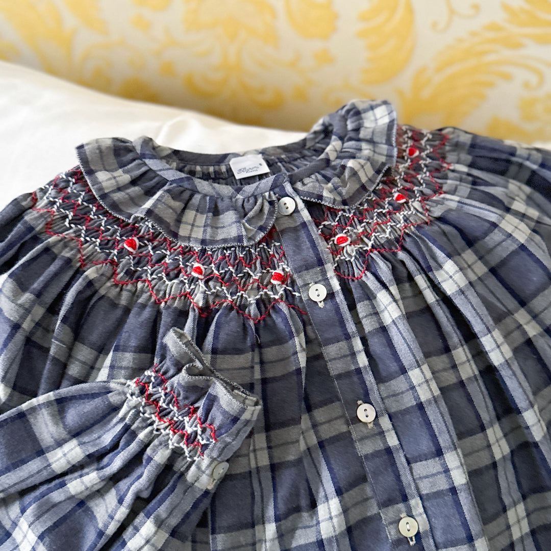 NORMA NIGHTGOWN - BLUE TARTAN
