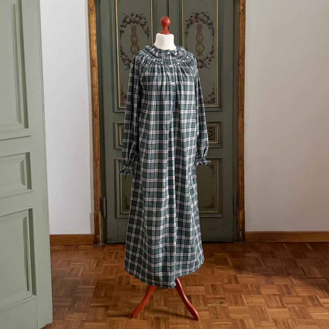 NORMA NIGHTGOWN - GREEN TARTAN