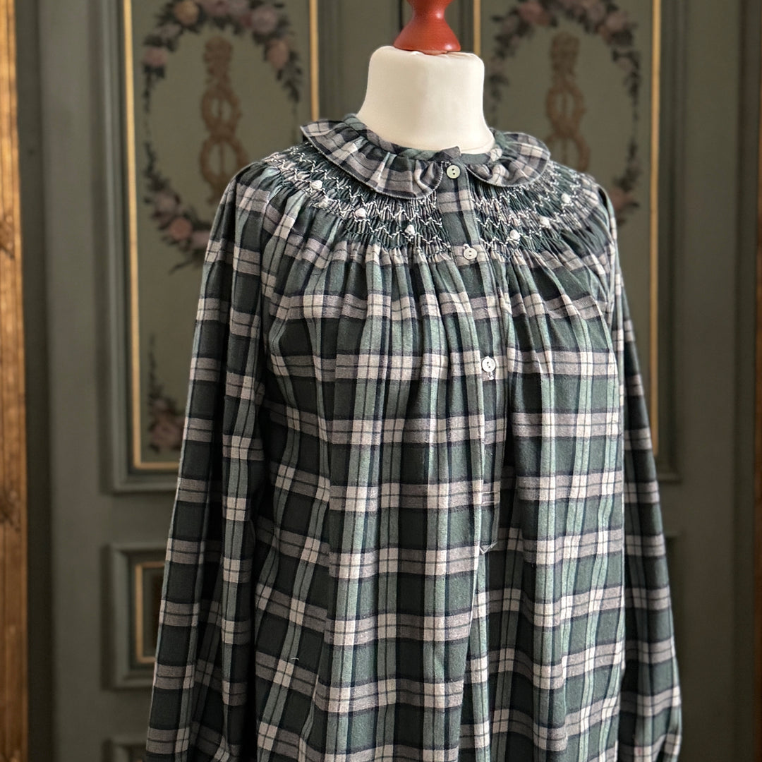 NORMA NIGHTGOWN - GREEN TARTAN