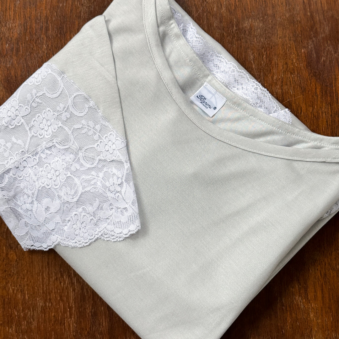 CAMICIA DA NOTTE GRETA - GRIGIO PERLA