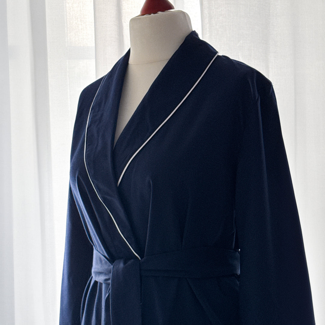 EMILY DRESSING GOWN - BLUE NAVY