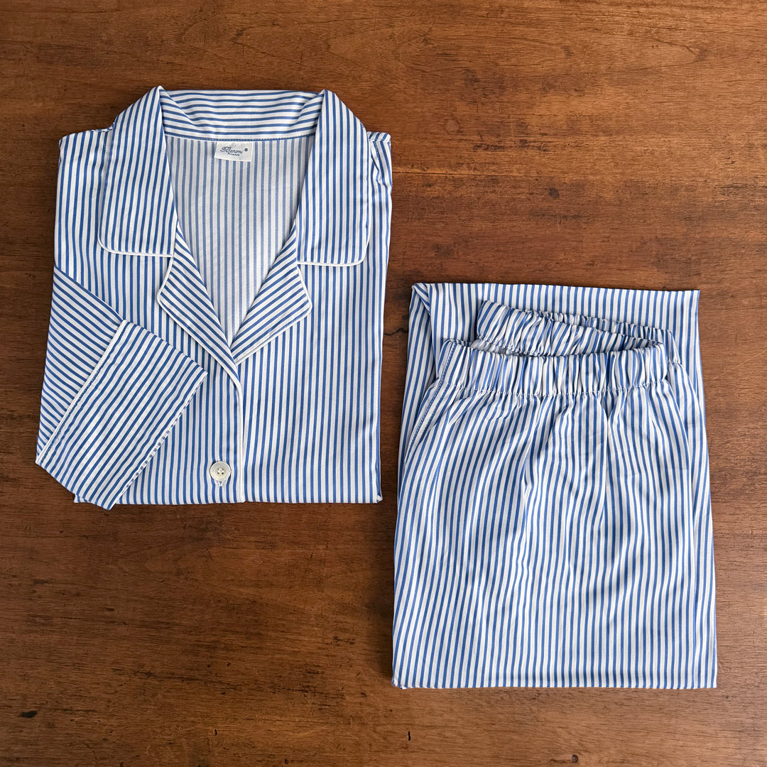 PIGIAMA RIGHE AZZURRO - DONNA