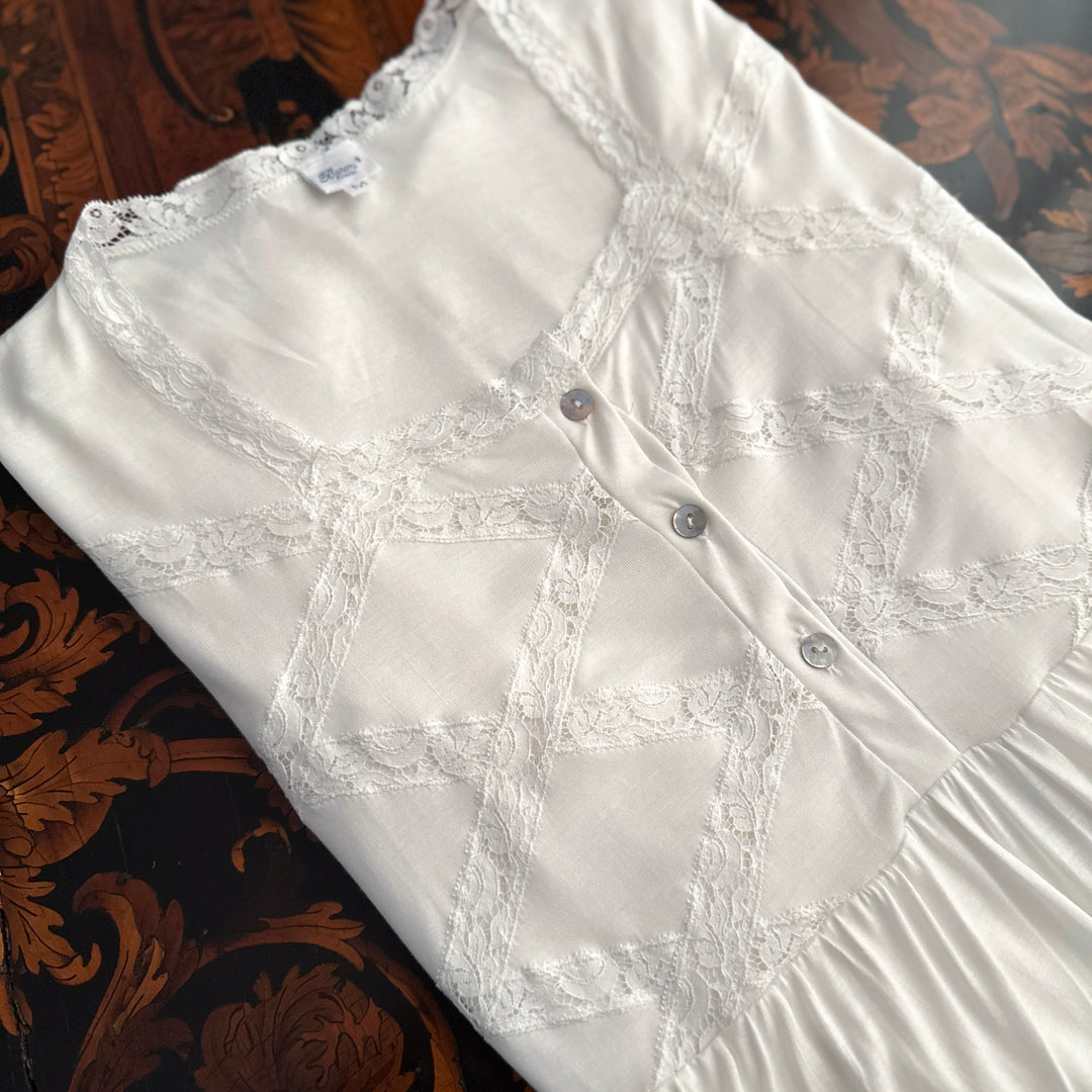 GEMMA NIGHTGOWN SHORT SLEEVES - WHITE