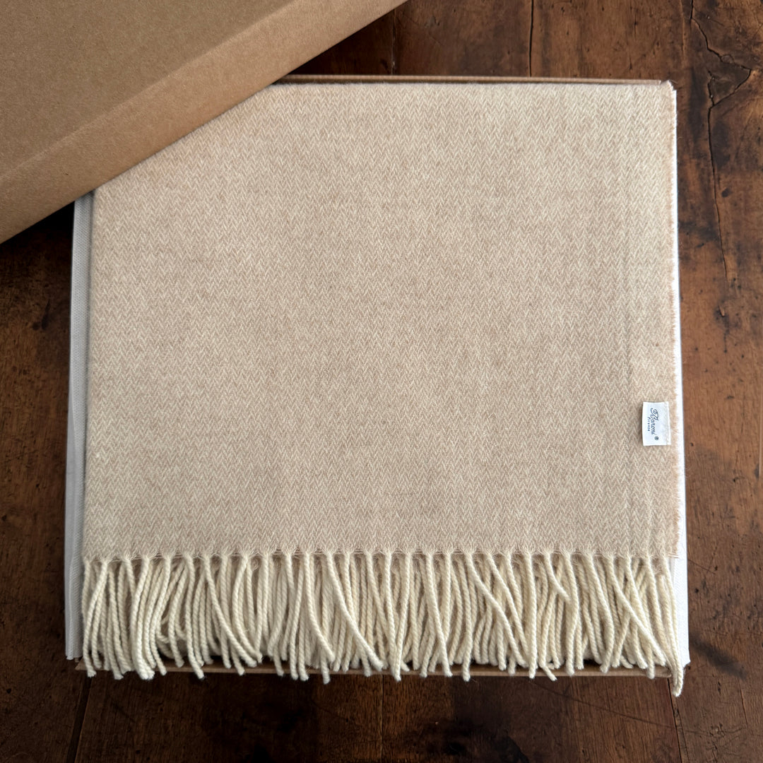 Wool & Alpaka Throw Blanket - Cream