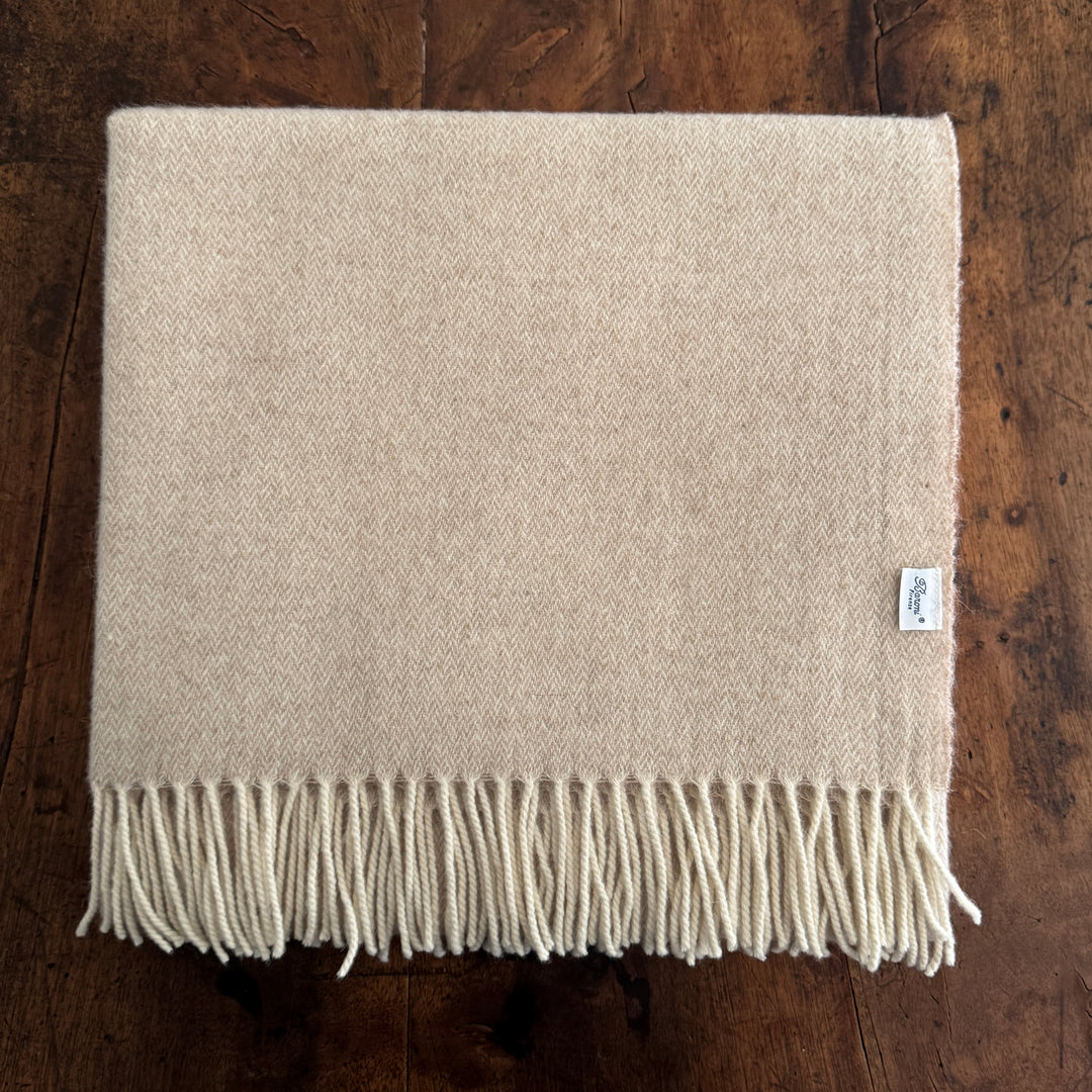 Wool & Alpaka Throw Blanket - Cream