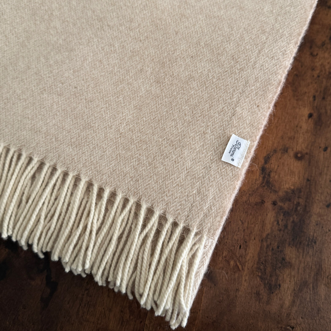 Wool & Alpaka Throw Blanket - Cream