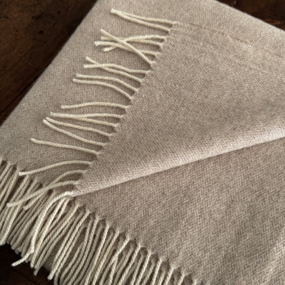 Wool & Alpaka Throw Blanket - Cream