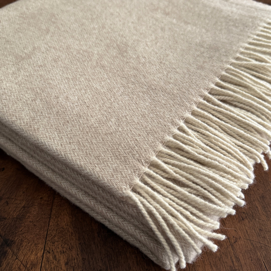 Wool & Alpaka Throw Blanket - Cream