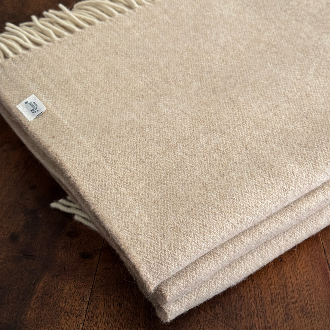 Wool & Alpaka Throw Blanket - Cream