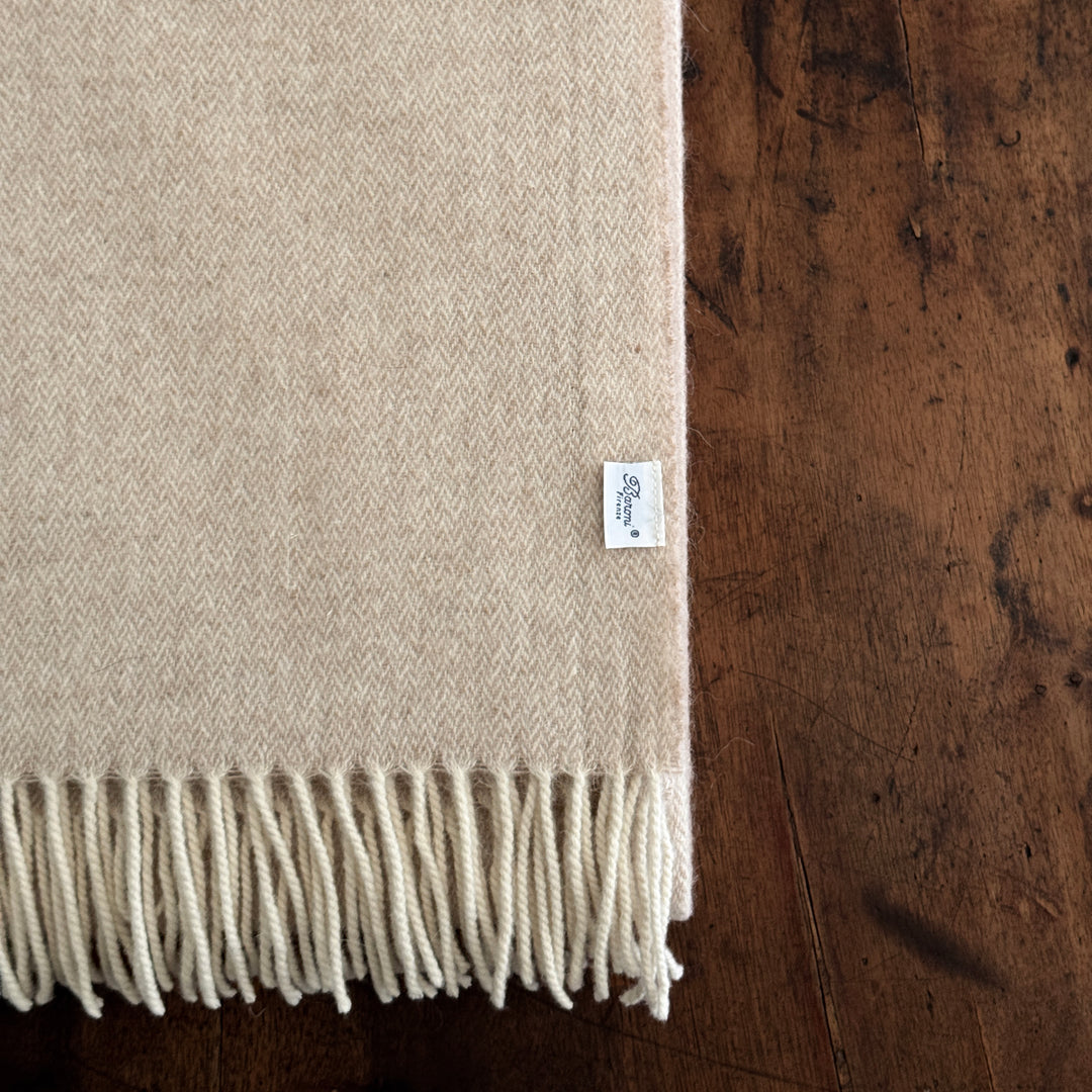 Wool & Alpaka Throw Blanket - Cream