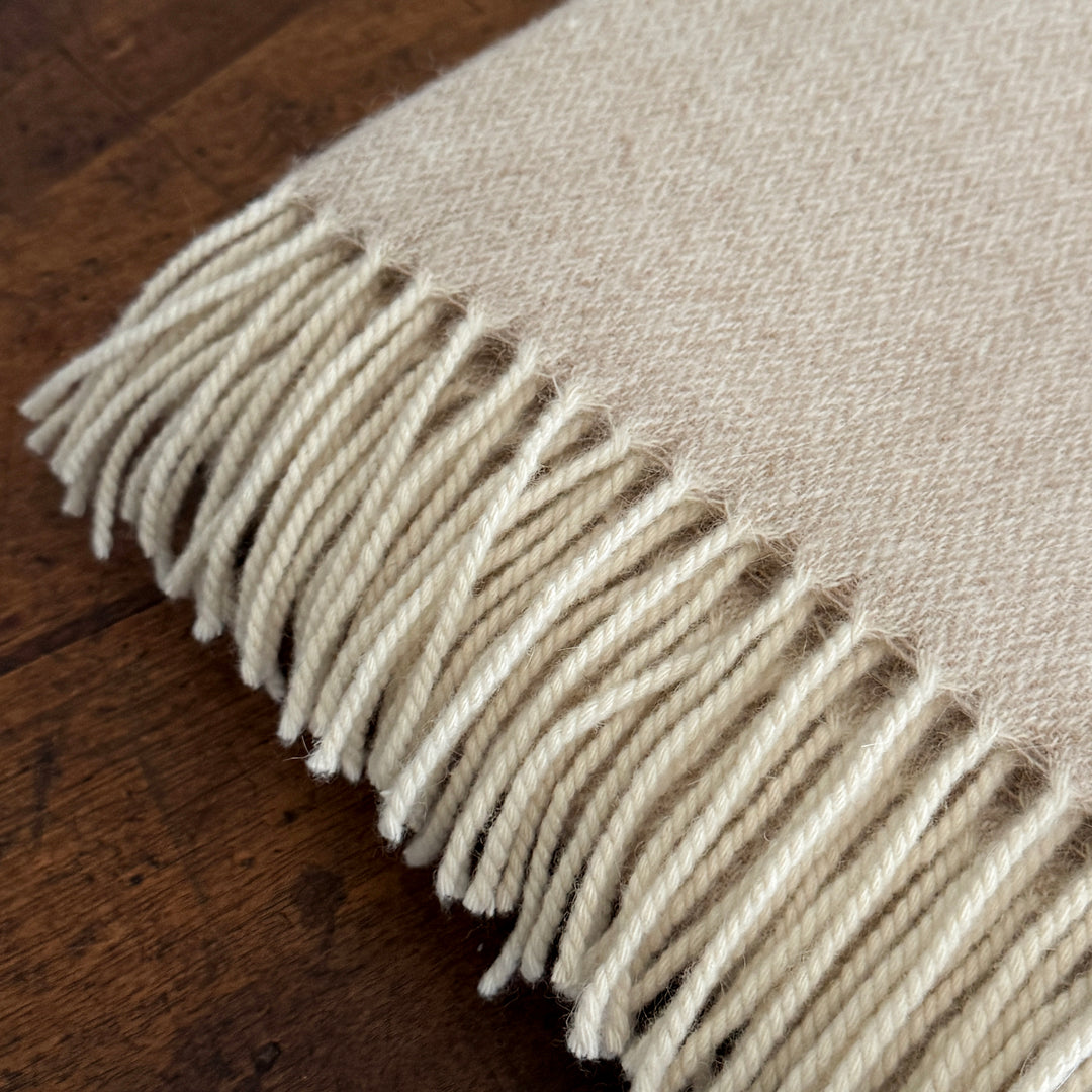 Wool & Alpaka Throw Blanket - Cream