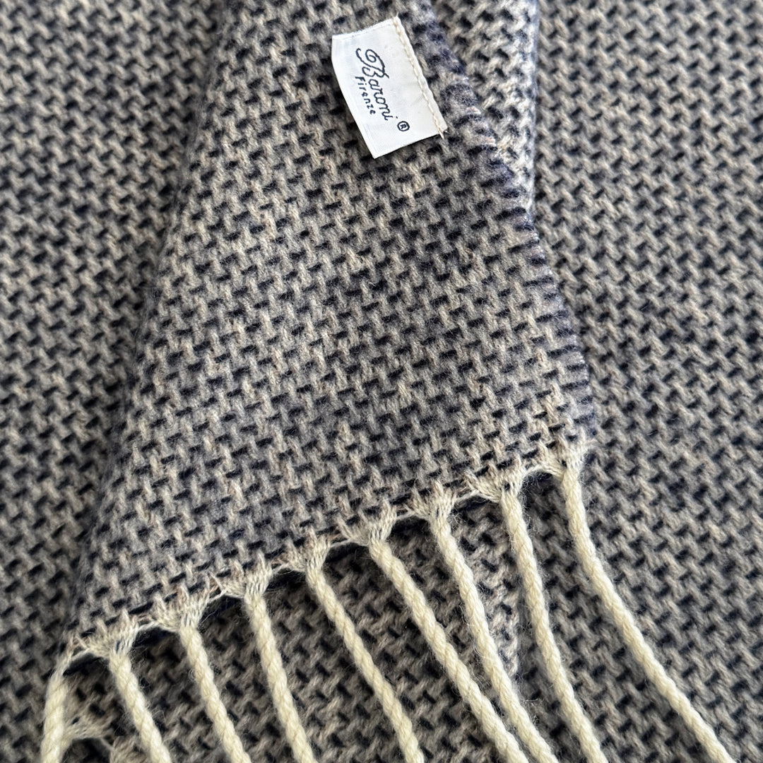 Cashmere & Wool Throw Blanket - Avio