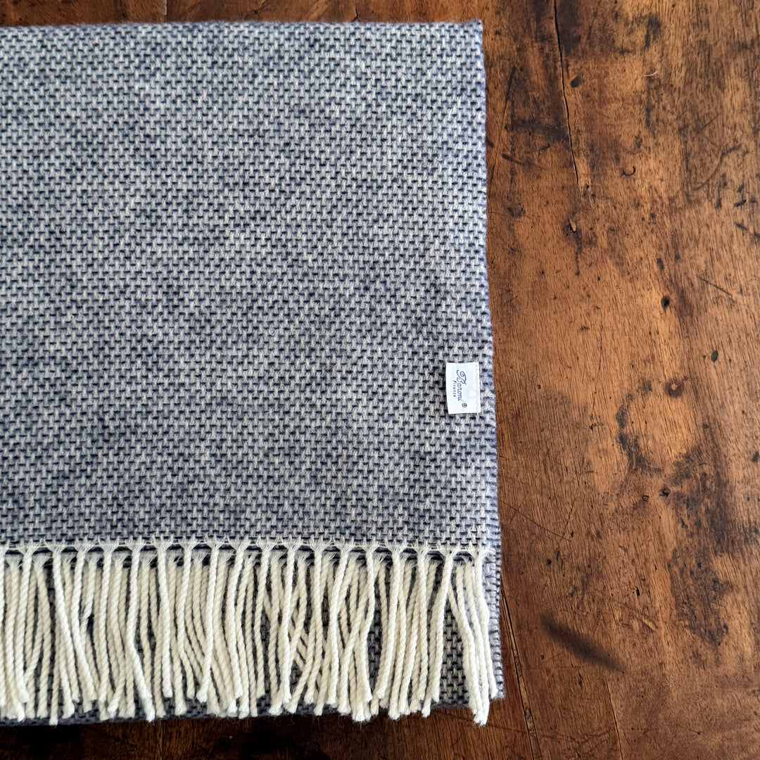 Cashmere & Wool Throw Blanket - Avio