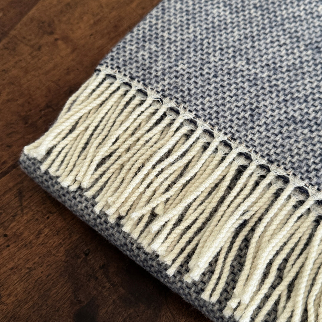 Cashmere & Wool Throw Blanket - Avio