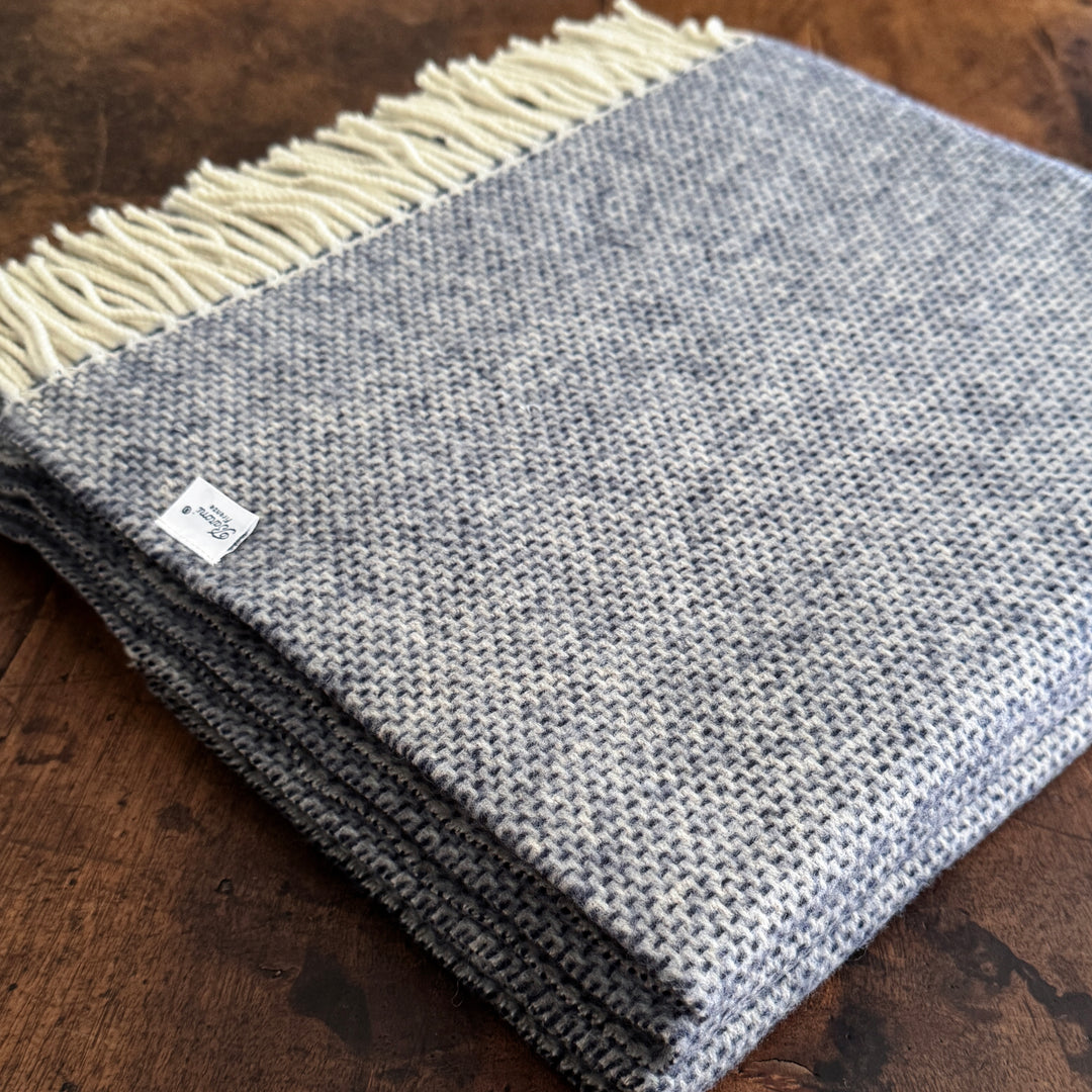 Cashmere & Wool Throw Blanket - Avio