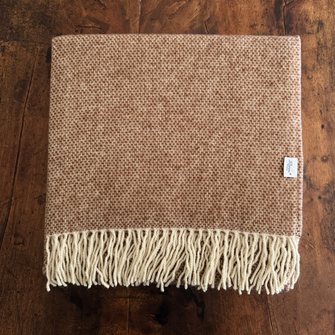 Cashmere & Wool Throw Blanket - Ochre