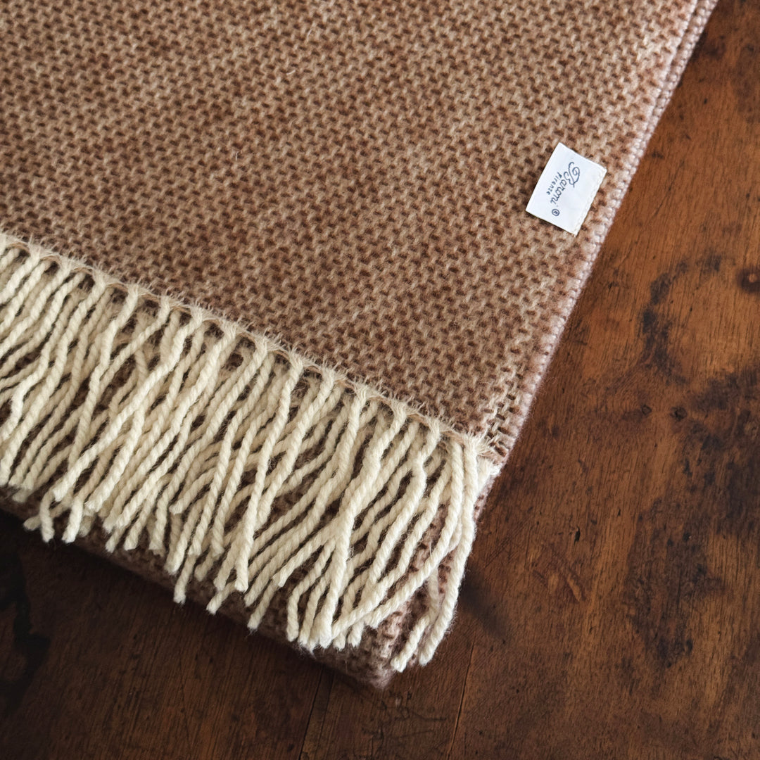 Cashmere & Wool Throw Blanket - Ochre