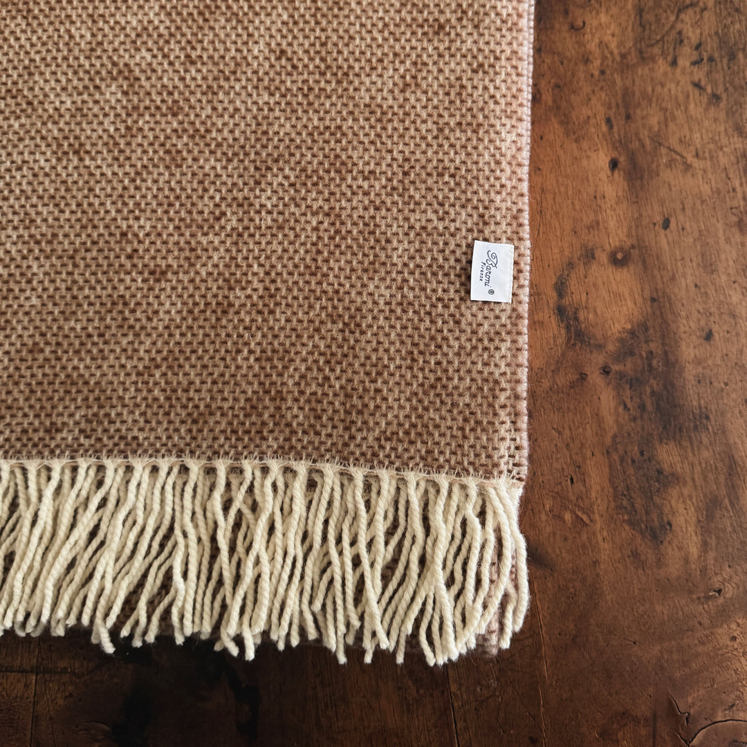 Cashmere & Wool Throw Blanket - Ochre