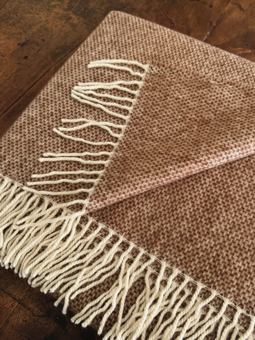 Cashmere & Wool Throw Blanket - Ochre