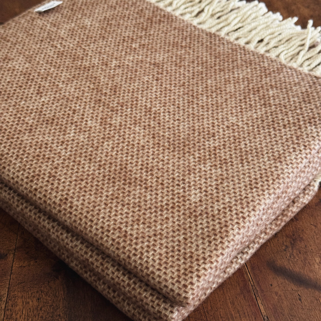 Cashmere & Wool Throw Blanket - Ochre