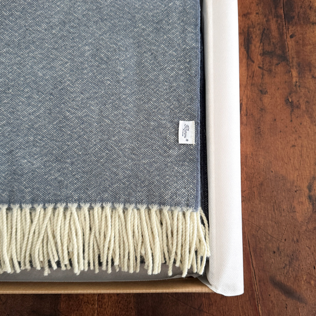 Cashmere & Wool Throw Blanket - Avio