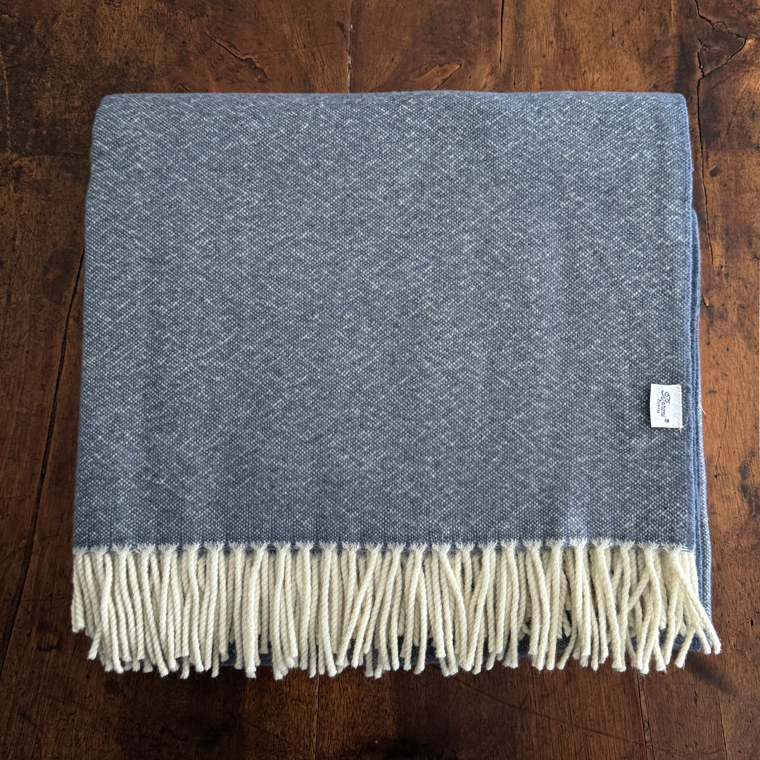 Cashmere & Wool Throw Blanket - Avio