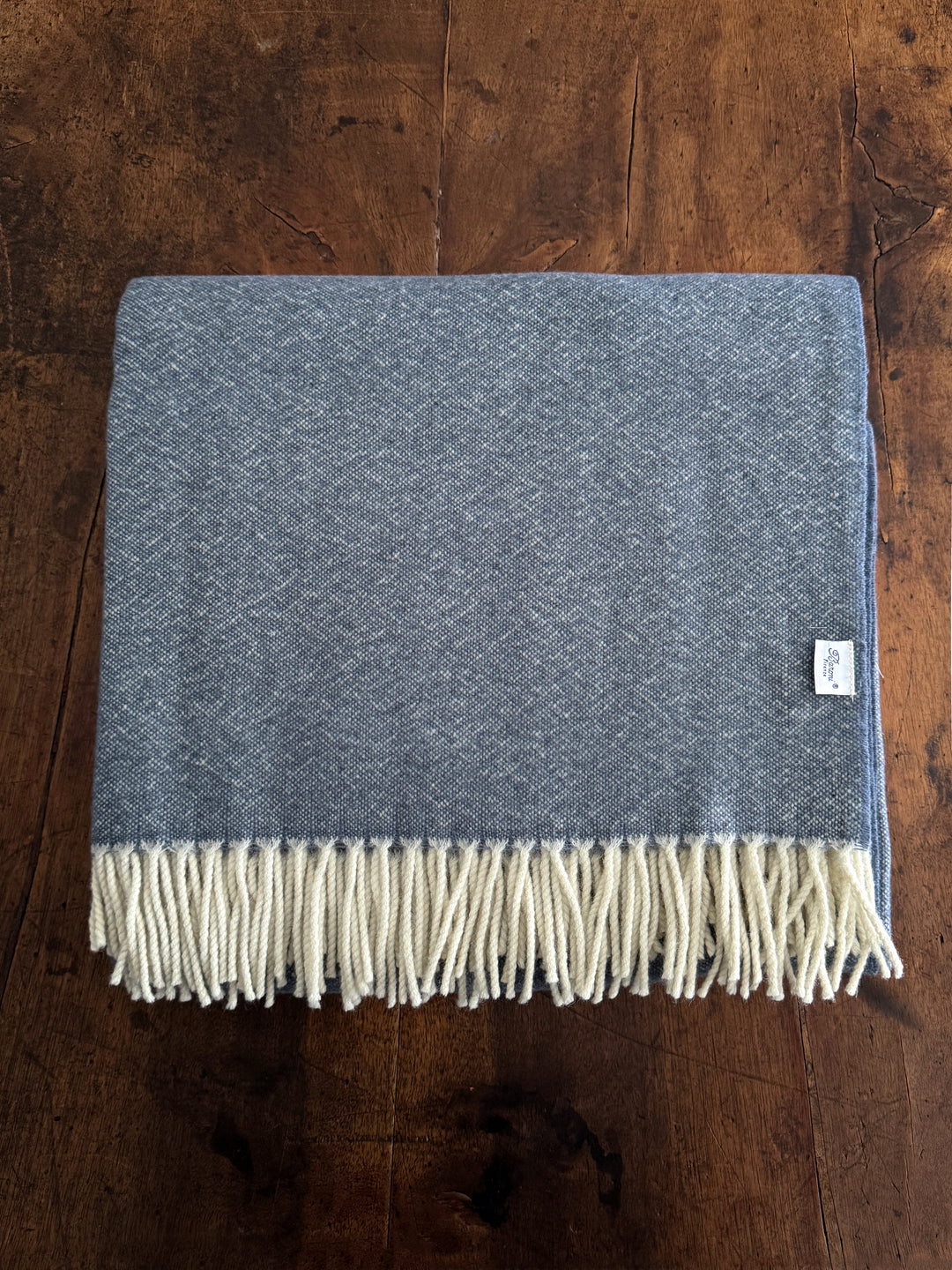 Cashmere & Wool Throw Blanket - Avio