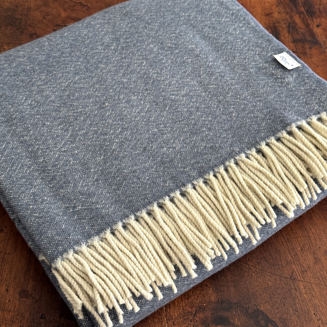 Cashmere & Wool Throw Blanket - Avio