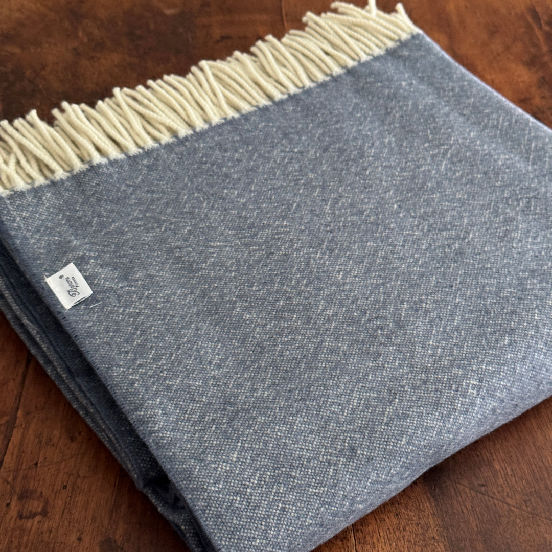 Cashmere & Wool Throw Blanket - Avio